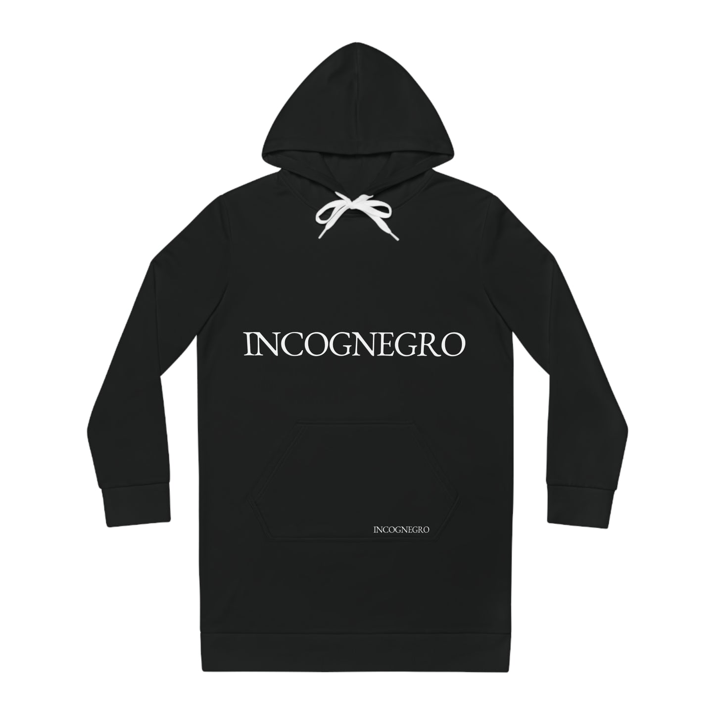 Incognegro Hoodie Dress | Black Typography Hooded Dress