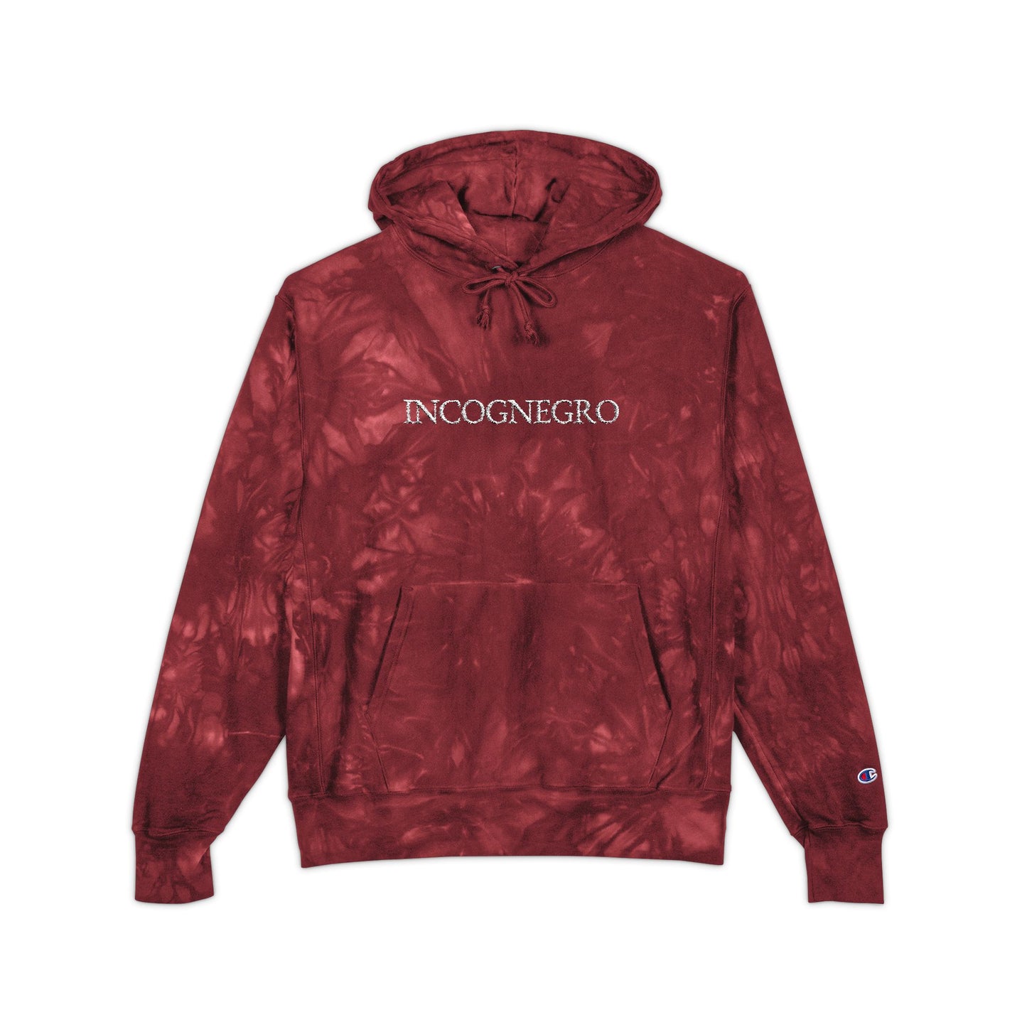 Incognegro Black Tie-Dye Embroidered Logo Hoodie | Champion Style