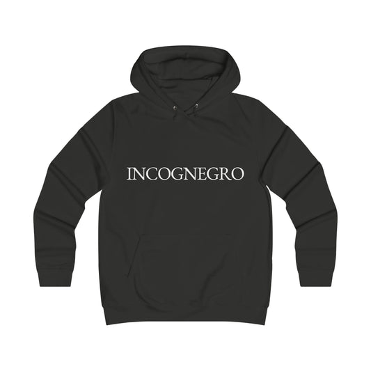 Incognegro Girlie College Hoodie | Feminine Campus Script Logo hoodie