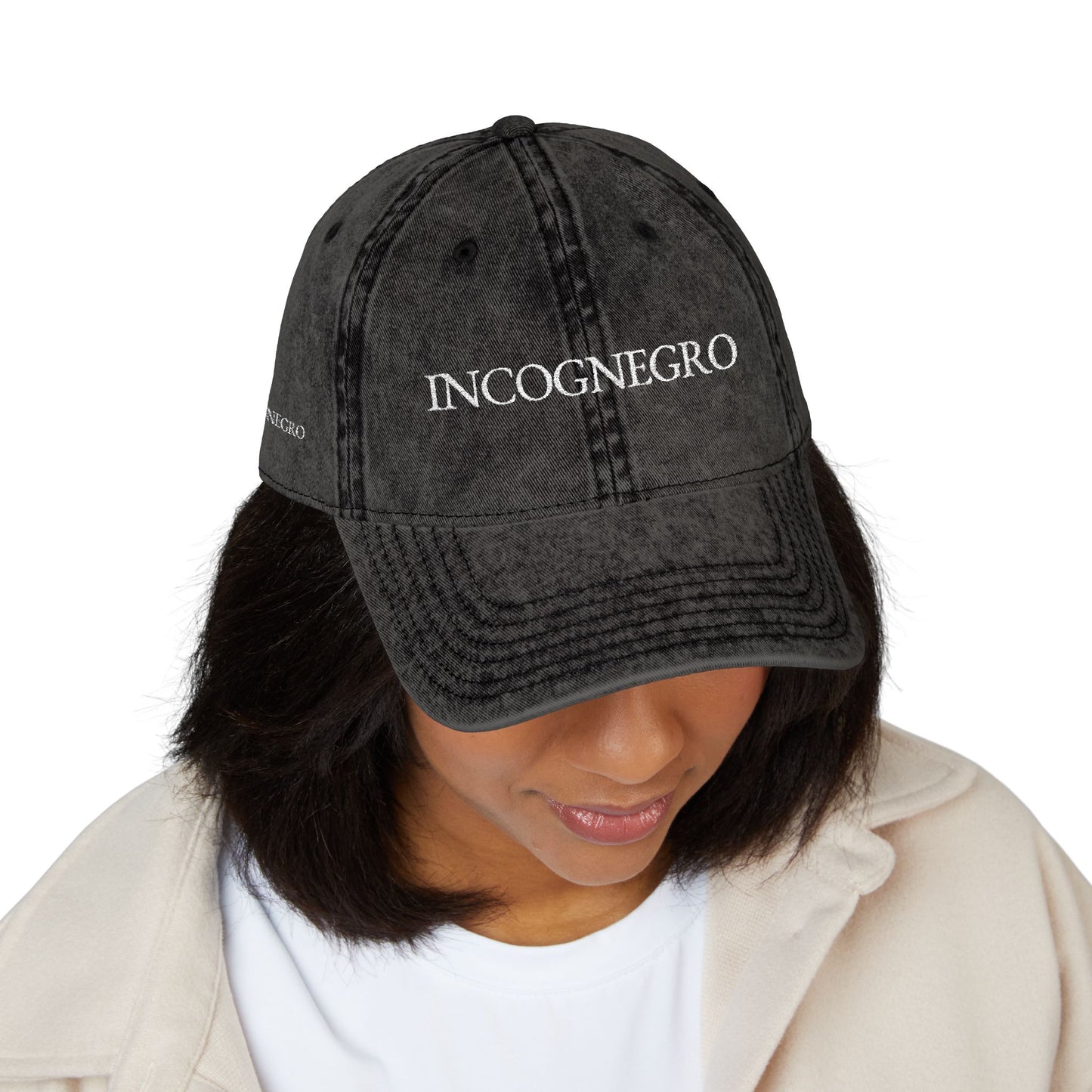 INCOGNEGRO embroidered vintage cap | distressed baseball hat