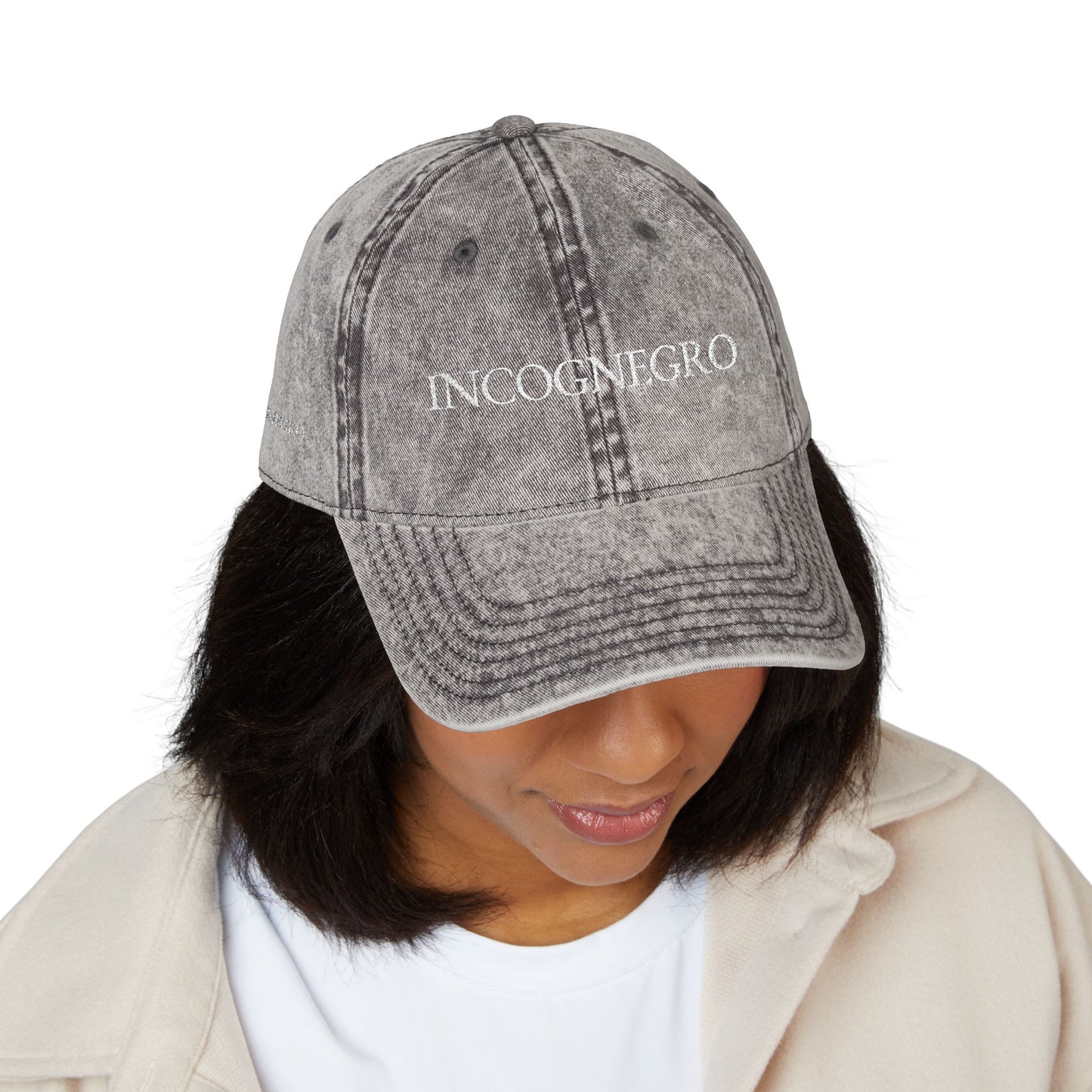 INCOGNEGRO embroidered vintage cap | distressed baseball hat