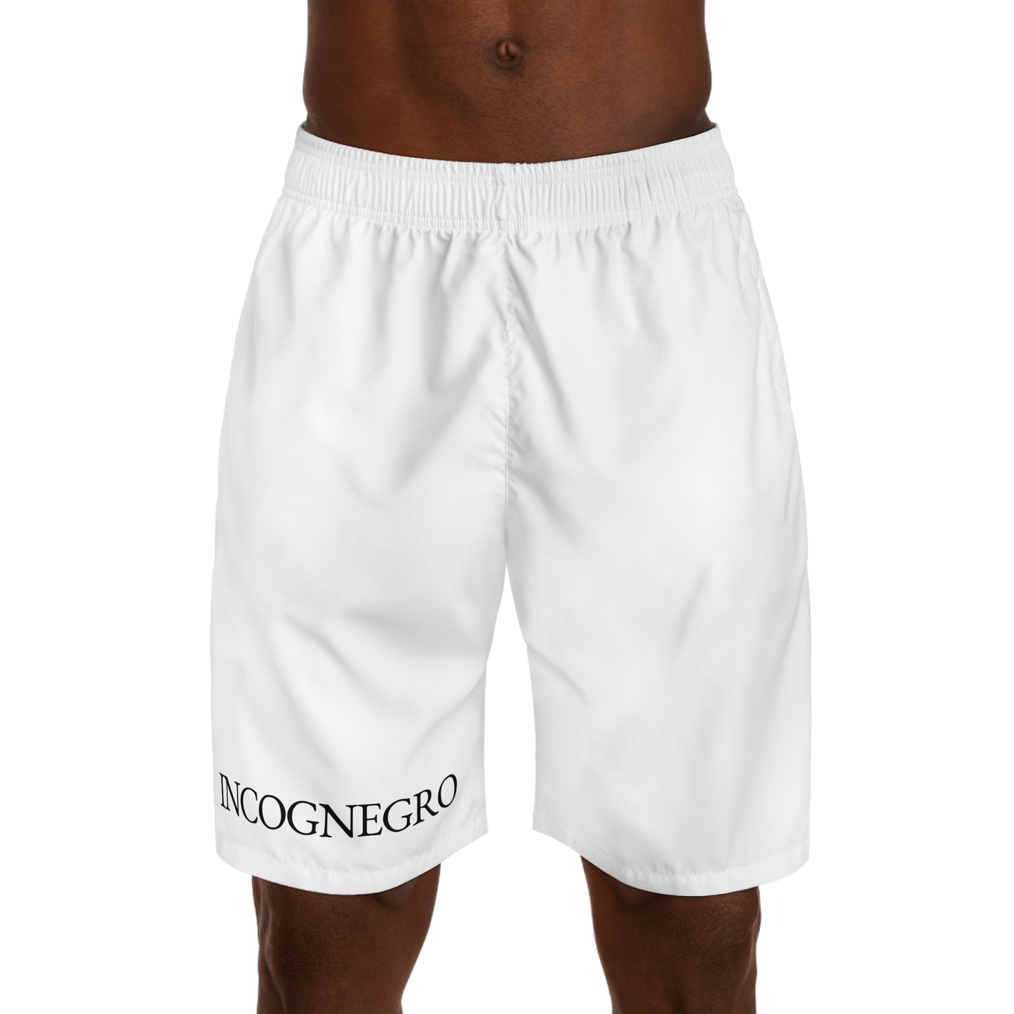 Incognegro White All-Over Print Jogger Shorts | Custom AOP Athletic Shorts